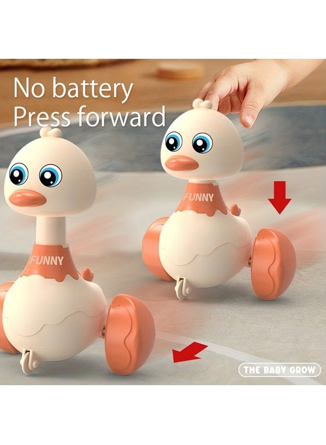 Cute Duck Push Rocking Toy Car, Cartoon Parent-Child Interactive Educational Toy, Interactive Early Education Learning Toy For Boys And Girls, No Batteries Required Before Pressing - Image 4